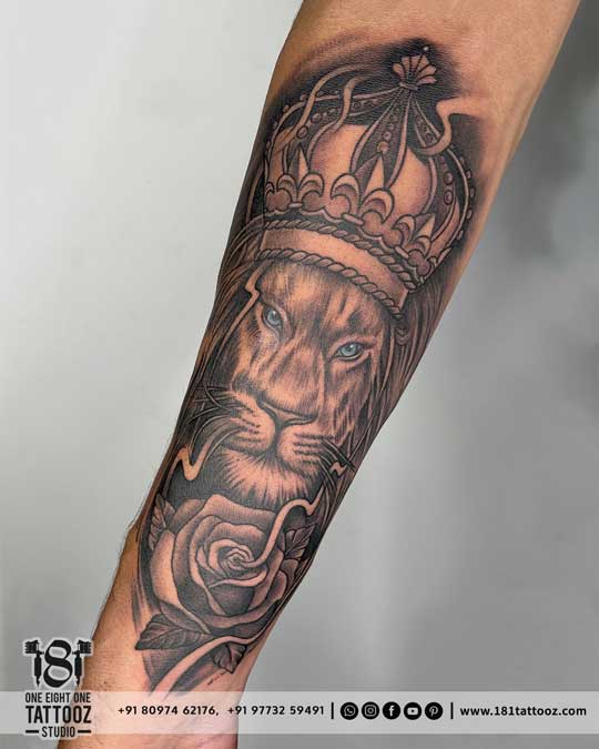 Large Arm Sleeve Tattoo Lion Crown King Rose Waterproof Temporary Tatoo  Sticker Wild Wolf Tiger Men Full Skull Totem Tatto T190711 From 11,7 € |  DHgate